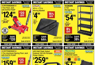 Harbor Freight Weekly Ad Flyer Specials July 18 to August 18, 2022