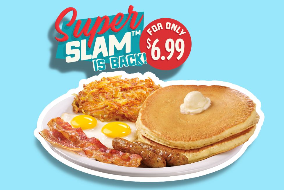 Save with the Returning Denny’s $6.99 Super Slam Featuring Eggs, Bacon, Sausage and More