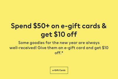Give $50+ in e-gift cards = get $10 off at H&M