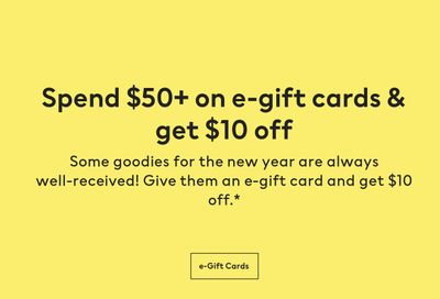 Give $50+ in e-gift cards = get $10 off at H&M