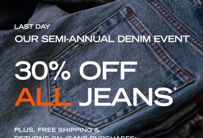 Abercrombie & Fitch Semi-Annual Denim Event: 30% off All Jeans