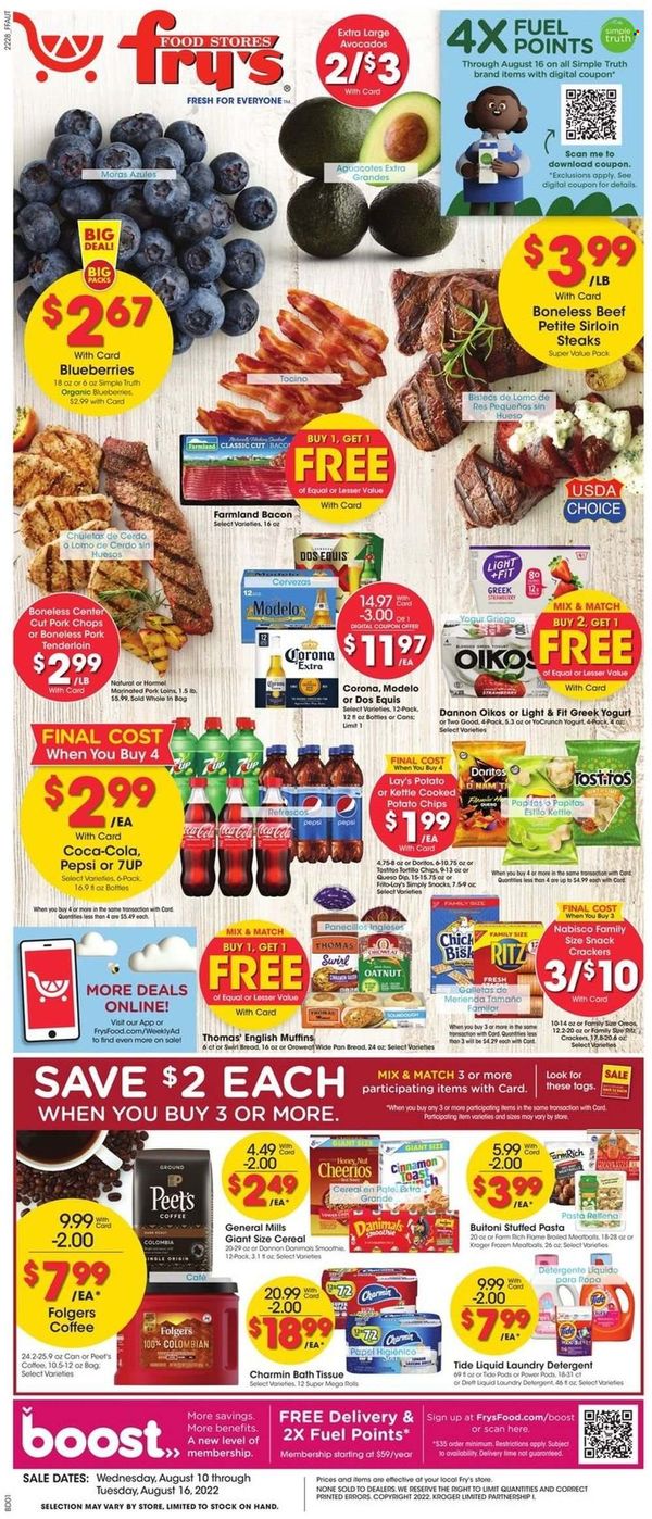 Fry’s (AZ) Weekly Ad Flyer Specials August 10 to August 16, 2022