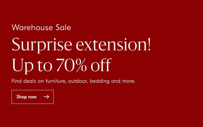 Sale EXTENDED! Don’t miss your chance for up to 70% off at West Elm