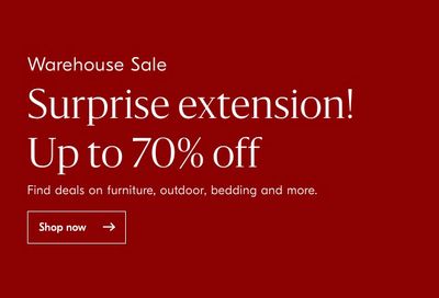 Sale EXTENDED! Don’t miss your chance for up to 70% off at West Elm
