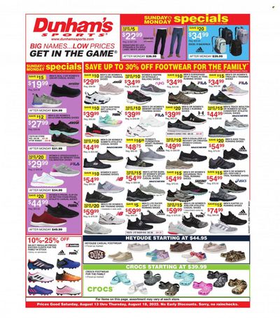 Dunham's Sports Weekly Ad Flyer Specials August 13 to August 18, 2022