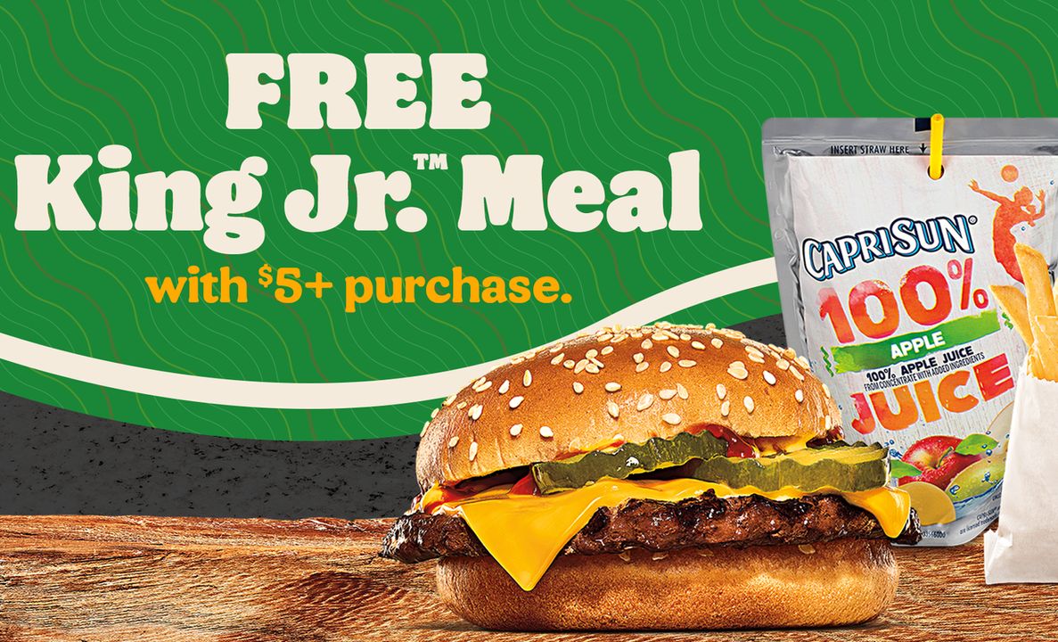 Spend $5+ and Get a Free King Jr. Meal In-app or Online at Burger King Through to August 28: A Royal Perks Exclusive