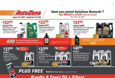 Autozone Weekly Ad Flyer Specials August 23 to September 19, 2022