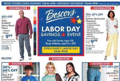 Boscov's (CT, DE, MD, NJ, NY, PA) Weekly Ad Flyer Specials August 25 to August 31, 2022