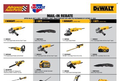 Advance Auto Parts Weekly Ad Flyer Specials July 3 to October 1, 2022