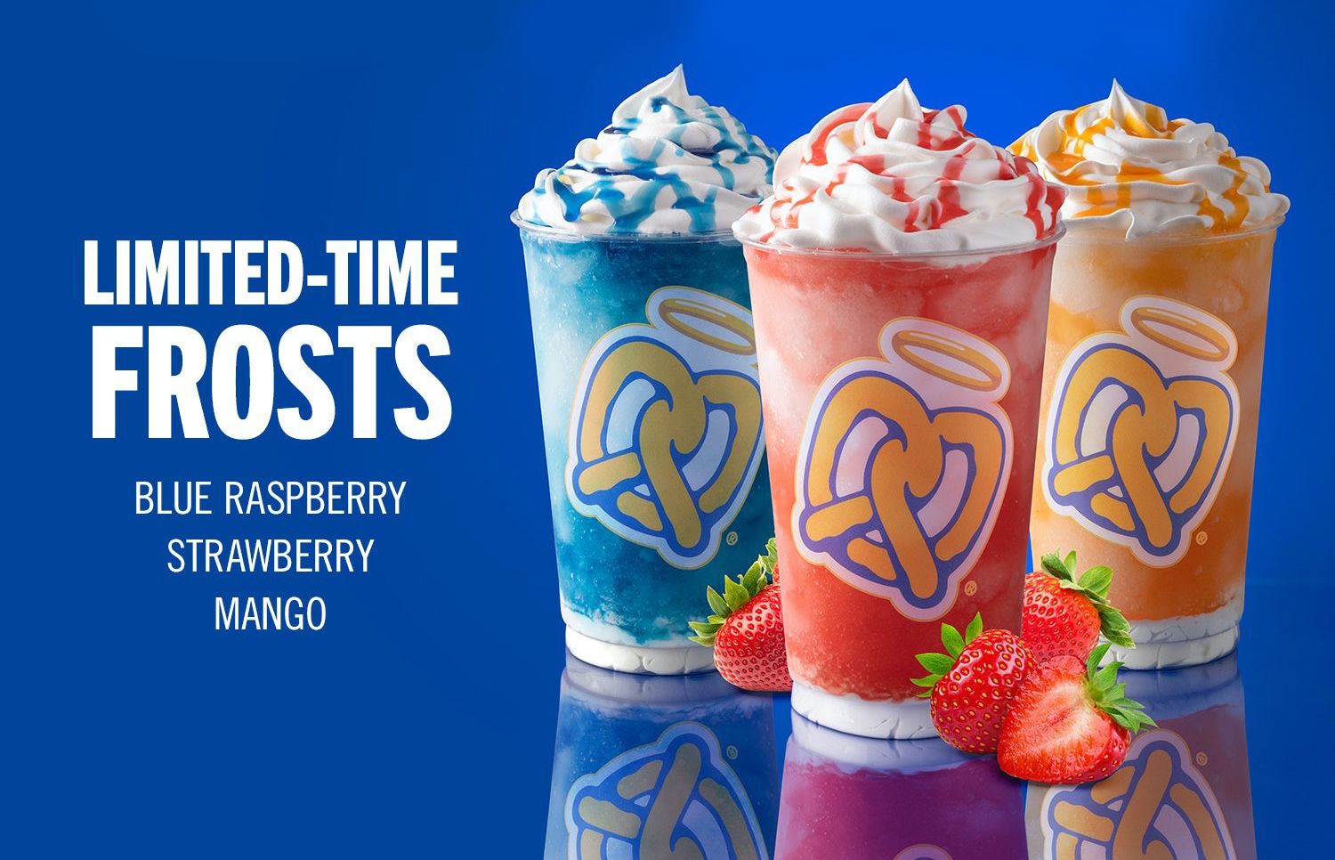Auntie Anne’s Pretzels Brings Back their Classic Blue Raspberry, Mango and Strawberry Lemonade Frosts