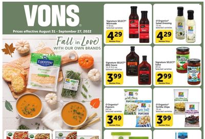 Vons (CA) Weekly Ad Flyer Specials August 31 to October 27, 2022