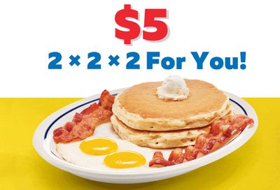 Enjoy the New 2x2x2 Combo for Only $5 with a Dine-in Order at IHOP
