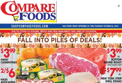 Compare Foods (CT, MD, NC, NJ, NY, RI) Weekly Ad Flyer Specials September 30 to October 6, 2022