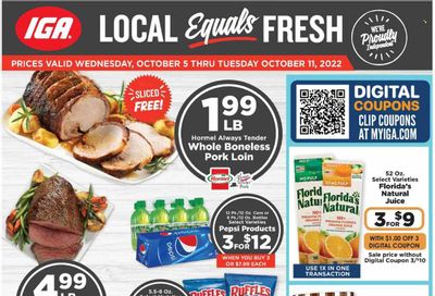 IGA (OH) Weekly Ad Flyer Specials October 5 to October 11, 2022