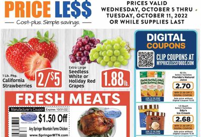 Price Less Foods Weekly Ad Flyer Specials October 5 to October 11, 2022