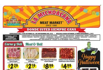 La Michoacana Meat Market (TX) Weekly Ad Flyer Specials October 19 to November 1, 2022
