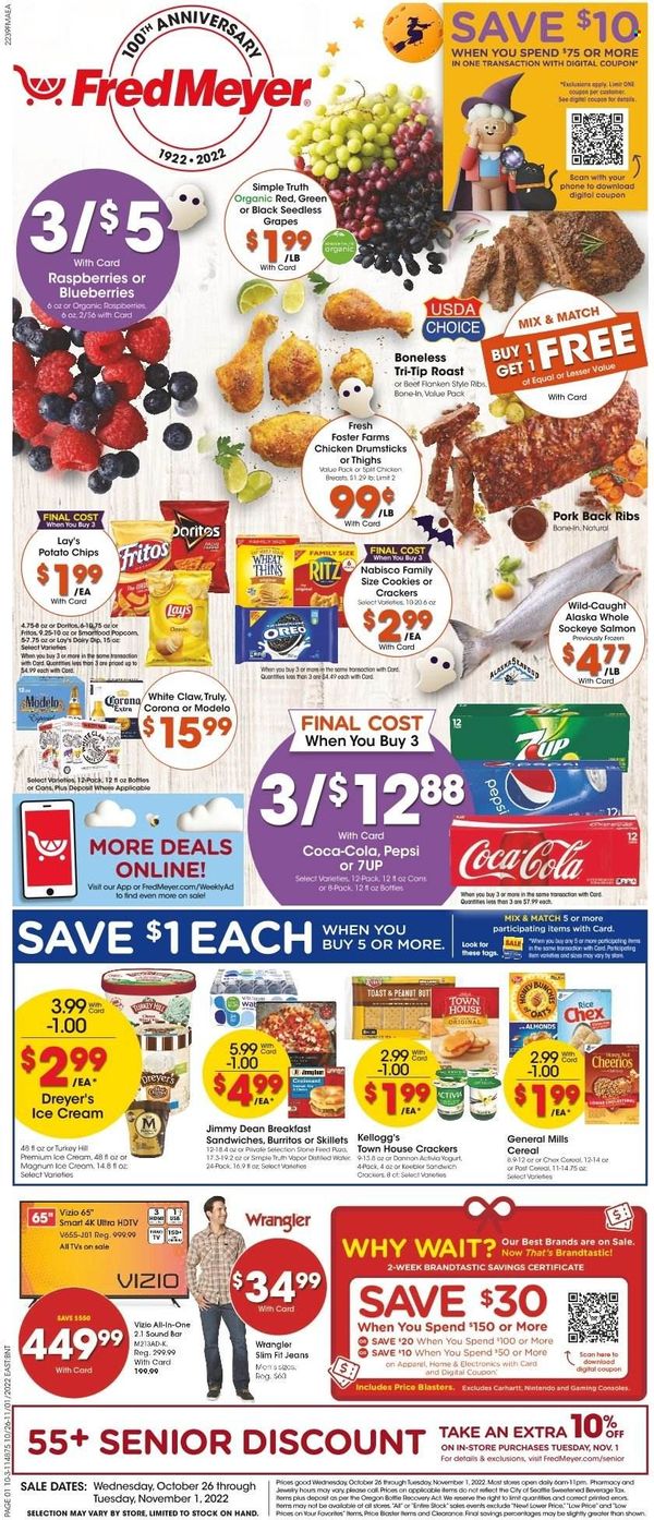 Fred Meyer Weekly Ad Flyer Specials October 26 to November 1, 2022