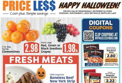 Price Less Foods Weekly Ad Flyer Specials October 26 to November 1, 2022