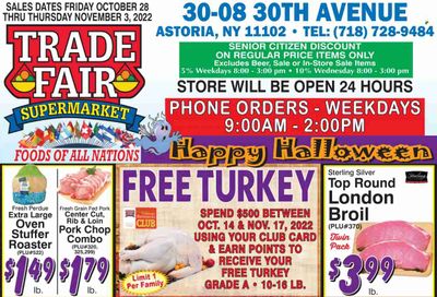 Trade Fair Supermarket (NY) Weekly Ad Flyer Specials October 28 to November 3, 2022