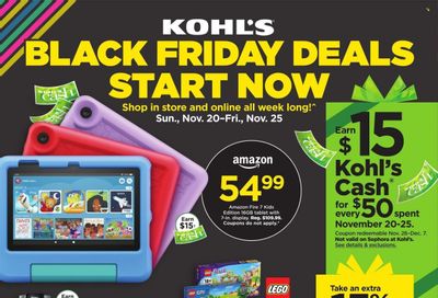 Kohl's Weekly Ad Flyer Specials November 20 to November 25, 2022