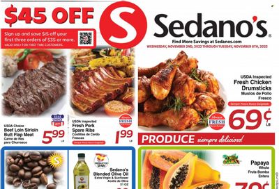 Sedano's (FL) Weekly Ad Flyer Specials November 2 to November 8, 2022