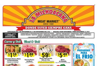 La Michoacana Meat Market (TX) Weekly Ad Flyer Specials November 2 to November 15, 2022