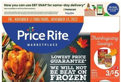Price Rite (CT, MA, MD, NH, NJ, NY, PA, RI) Weekly Ad Flyer Specials November 11 to November 24, 2022