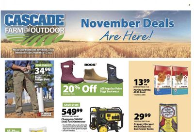 Cascade Farm And Outdoor (OR, WA) Weekly Ad Flyer Specials November 2 to November 15, 2022
