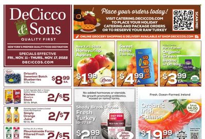 DeCicco & Sons (NY) Weekly Ad Flyer Specials November 11 to November 17, 2022
