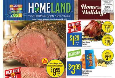 Homeland (OK, TX) Weekly Ad Flyer Specials November 16 to November 24, 2022