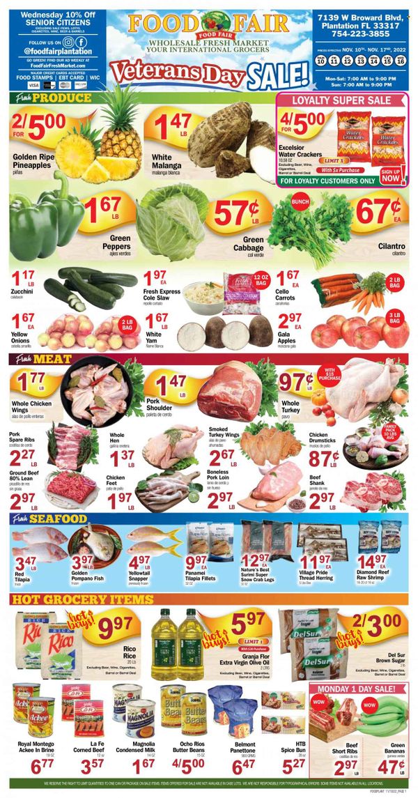 Food Fair Fresh Market (FL) Weekly Ad Flyer Specials November 10 to November 16, 2022