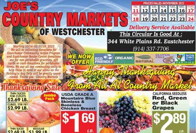 Country Markets of Westchester (NY) Weekly Ad Flyer Specials November 11 to November 24, 2022