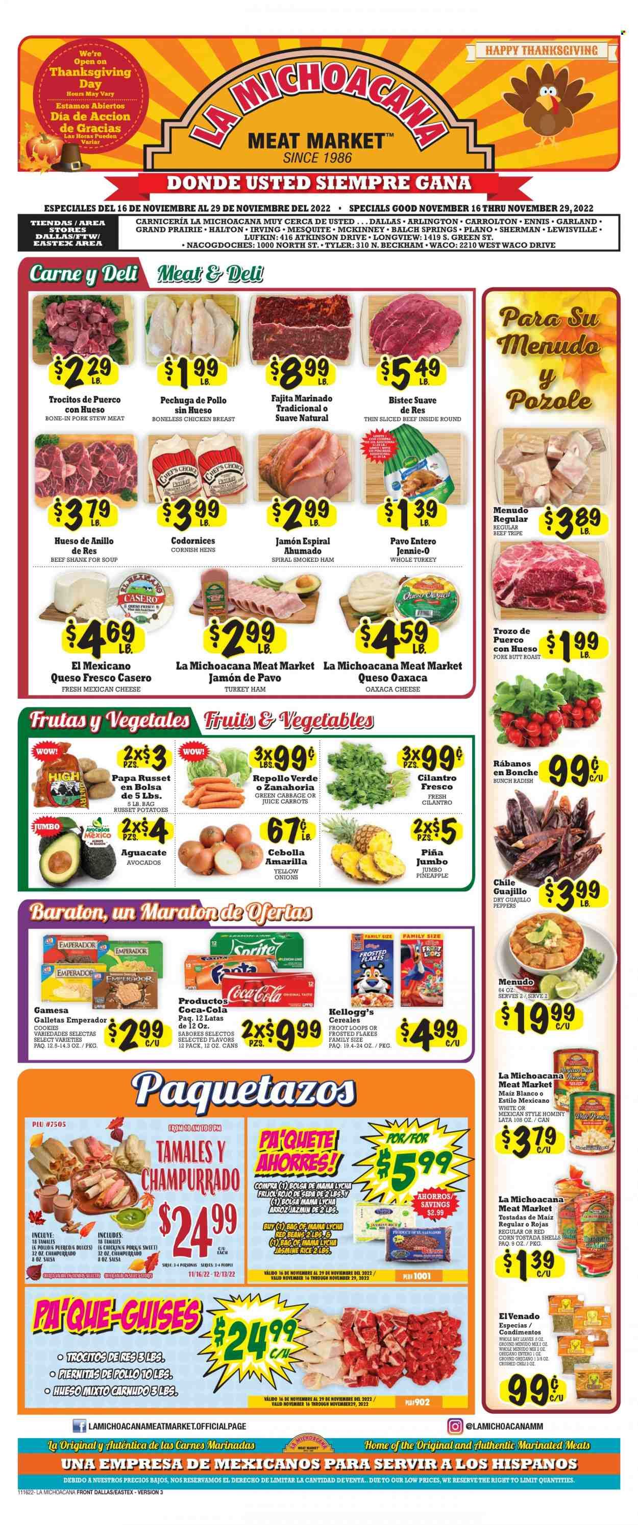 La Michoacana Meat Market (TX) Weekly Ad Flyer Specials November 16 to
