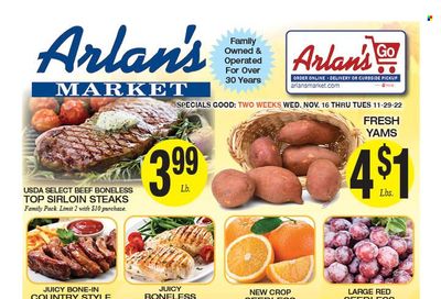 Arlan's Market (TX) Weekly Ad Flyer Specials November 16 to November 29, 2022