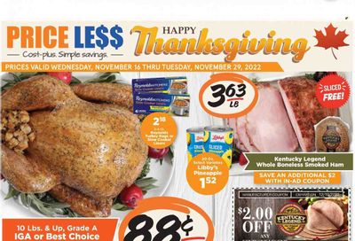 Price Less Foods Weekly Ad Flyer Specials November 16 to November 29, 2022