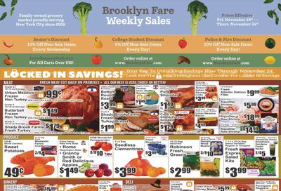 Brooklyn Fare (NY) Weekly Ad Flyer Specials November 18 to November 24, 2022