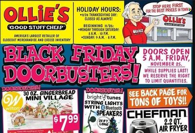 Ollie's Bargain Outlet Weekly Ad Flyer Specials November 24 to November 25, 2022