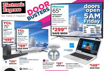 Electronic Express (AL, TN) Weekly Ad Flyer Specials November 23 to November 26, 2022