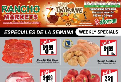 Rancho Markets (UT) Weekly Ad Flyer Specials November 22 to November 28, 2022