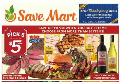 Save Mart (CA, NV) Weekly Ad Flyer Specials November 25 to November 29, 2022