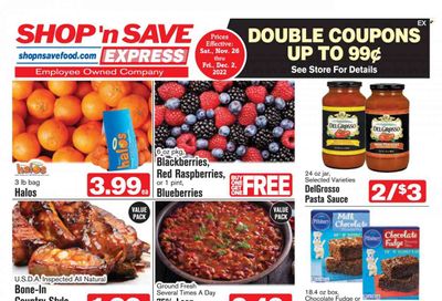 Shop ‘n Save Express (MD, PA, WV) Weekly Ad Flyer Specials November 26 to December 2, 2022