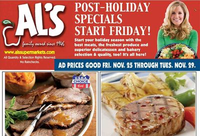 Al's Supermarket (IN) Weekly Ad Flyer Specials November 25 to December 1, 2022