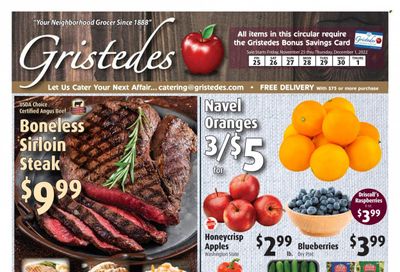 Gristedes (NY) Weekly Ad Flyer Specials November 25 to December 1, 2022