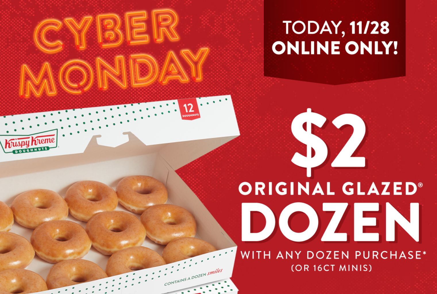 Get a 2 Original Glazed Dozen with Any Fully Priced Online Dozen