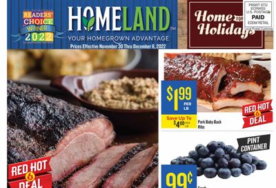 Homeland (OK, TX) Weekly Ad Flyer Specials November 30 to December 6, 2022