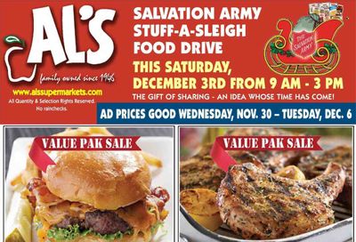 Al's Supermarket (IN) Weekly Ad Flyer Specials November 30 to December 6, 2022