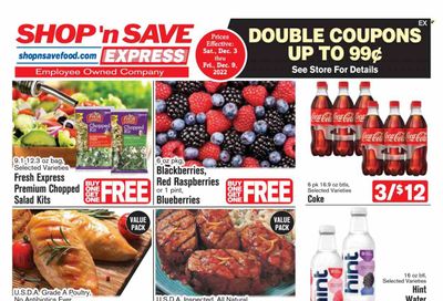 Shop ‘n Save Express (MD, PA, WV) Weekly Ad Flyer Specials December 3 to December 9, 2022