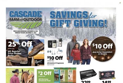 Cascade Farm And Outdoor (OR, WA) Weekly Ad Flyer Specials November 30 to December 13, 2022