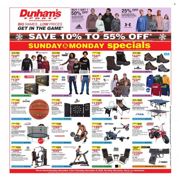 Dunham's Sports (MI) Weekly Ad Flyer Specials December 3 to December 8