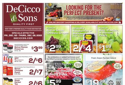 DeCicco & Sons (NY) Weekly Ad Flyer Specials December 2 to December 8, 2022